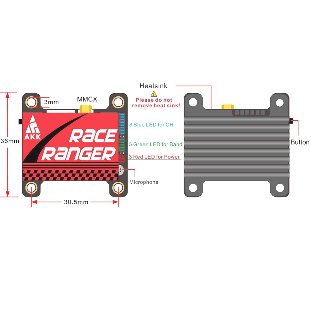 AKK 5.8G Long Range VTX FPV Tr - Drone Rc Holder ulasan dan harga