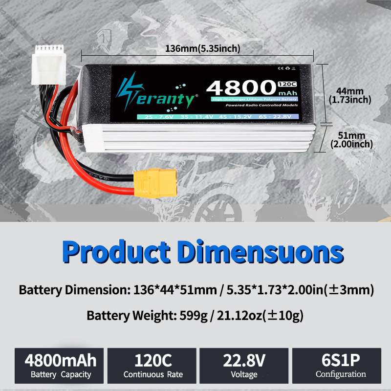 TERANTY 6S 4800mAh Lipo Batter - Drone Rc Board ulasan dan harga