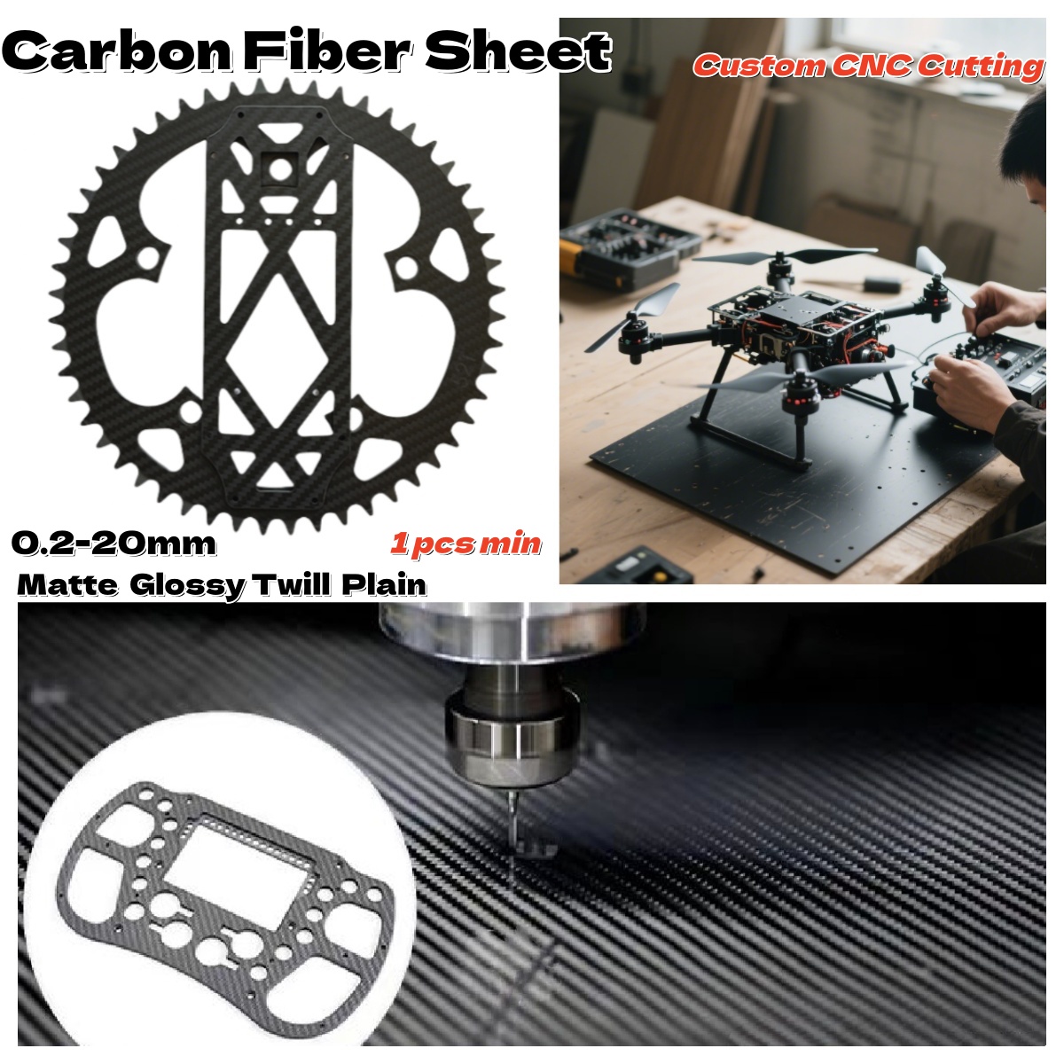 Customized Carbon Fiber Sheet  - Drone Rc Board ulasan dan harga